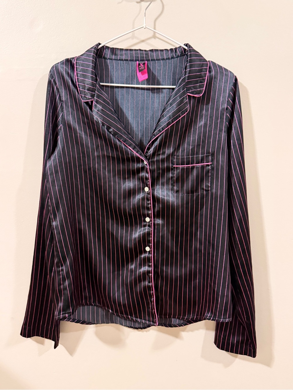 La Senza Black Top with Pink Pinstripes